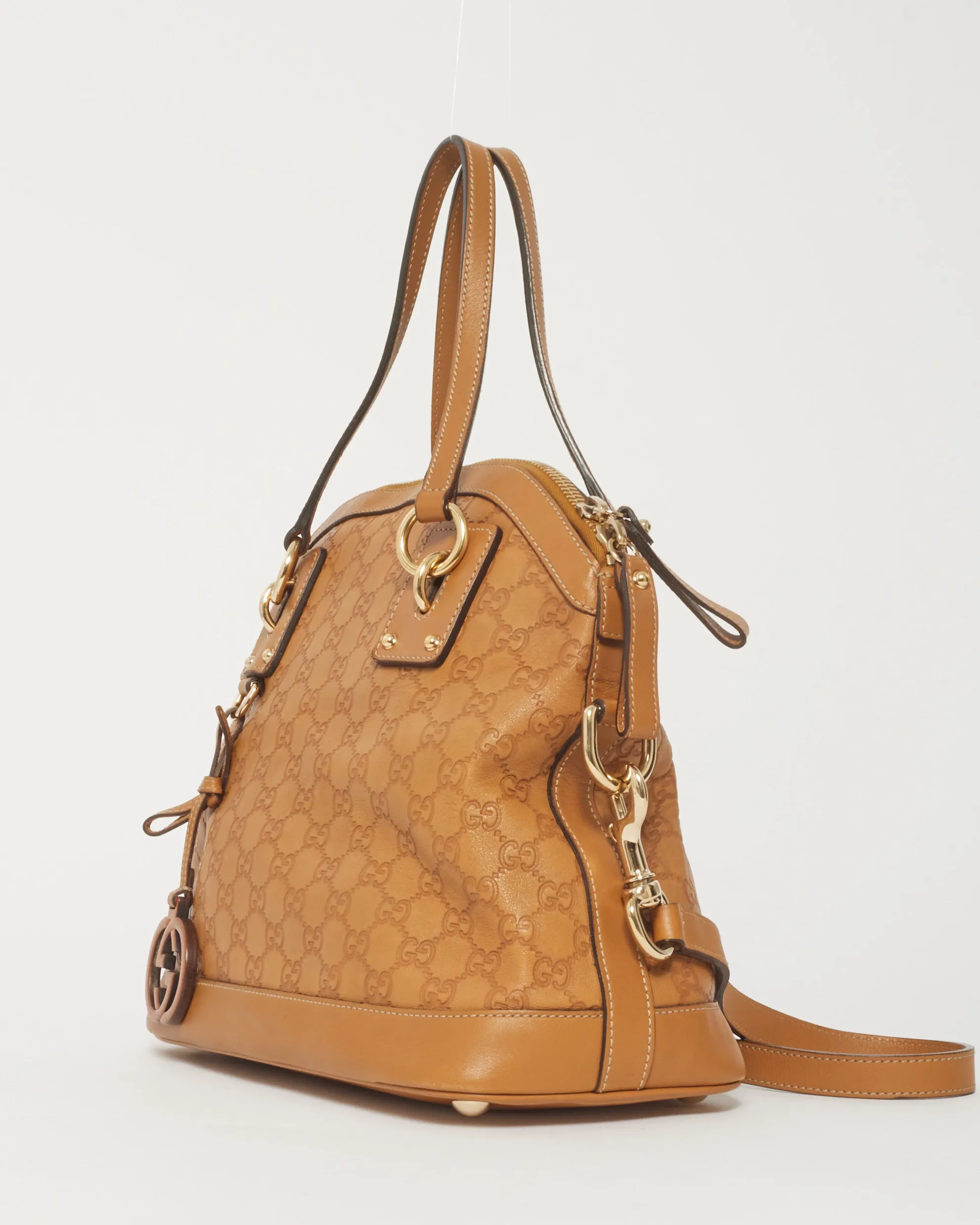 Gucci Tan Leather Guccissima Shoulder Bag