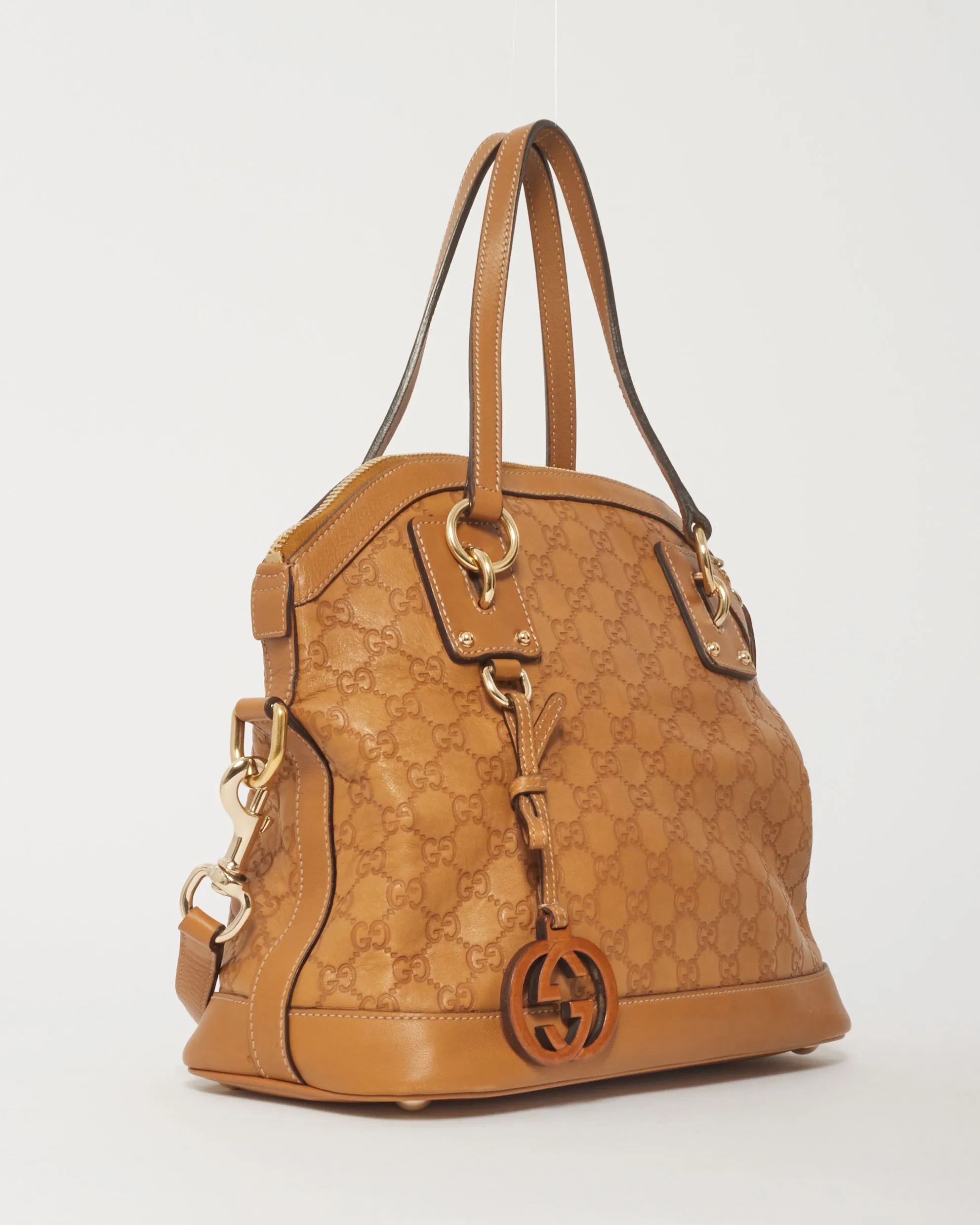 Gucci Tan Leather Guccissima Shoulder Bag