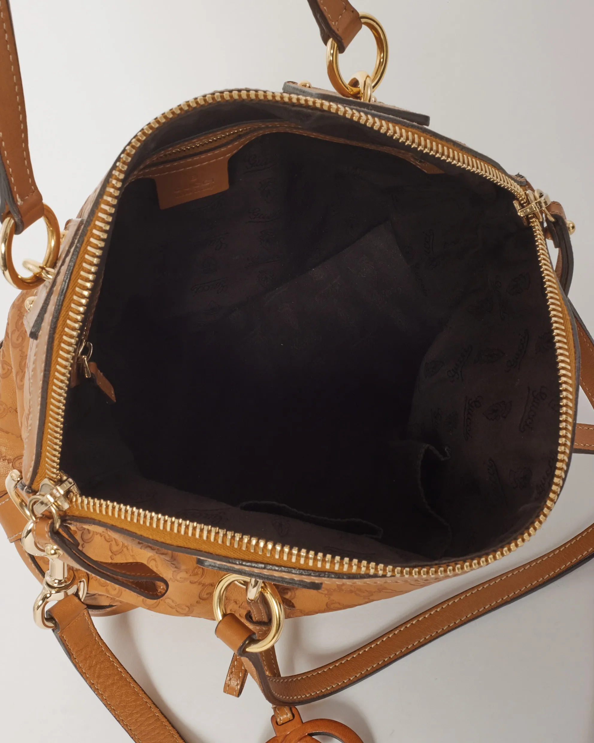 Gucci Tan Leather Guccissima Shoulder Bag