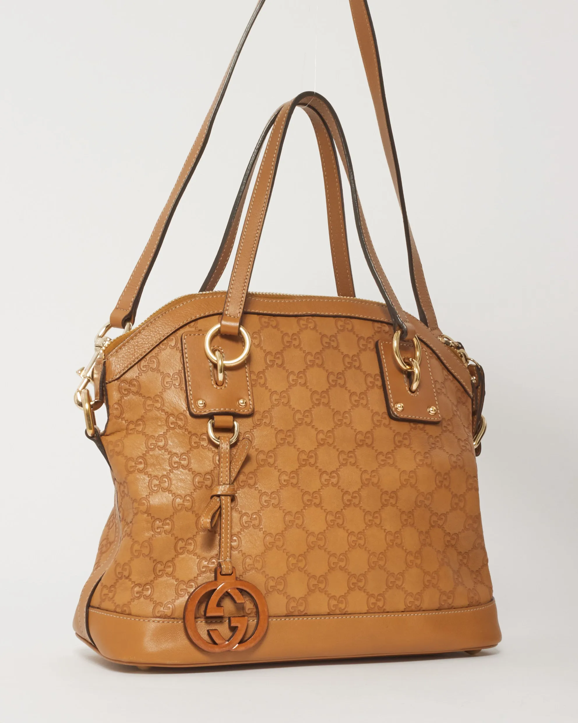 Gucci Tan Leather Guccissima Shoulder Bag