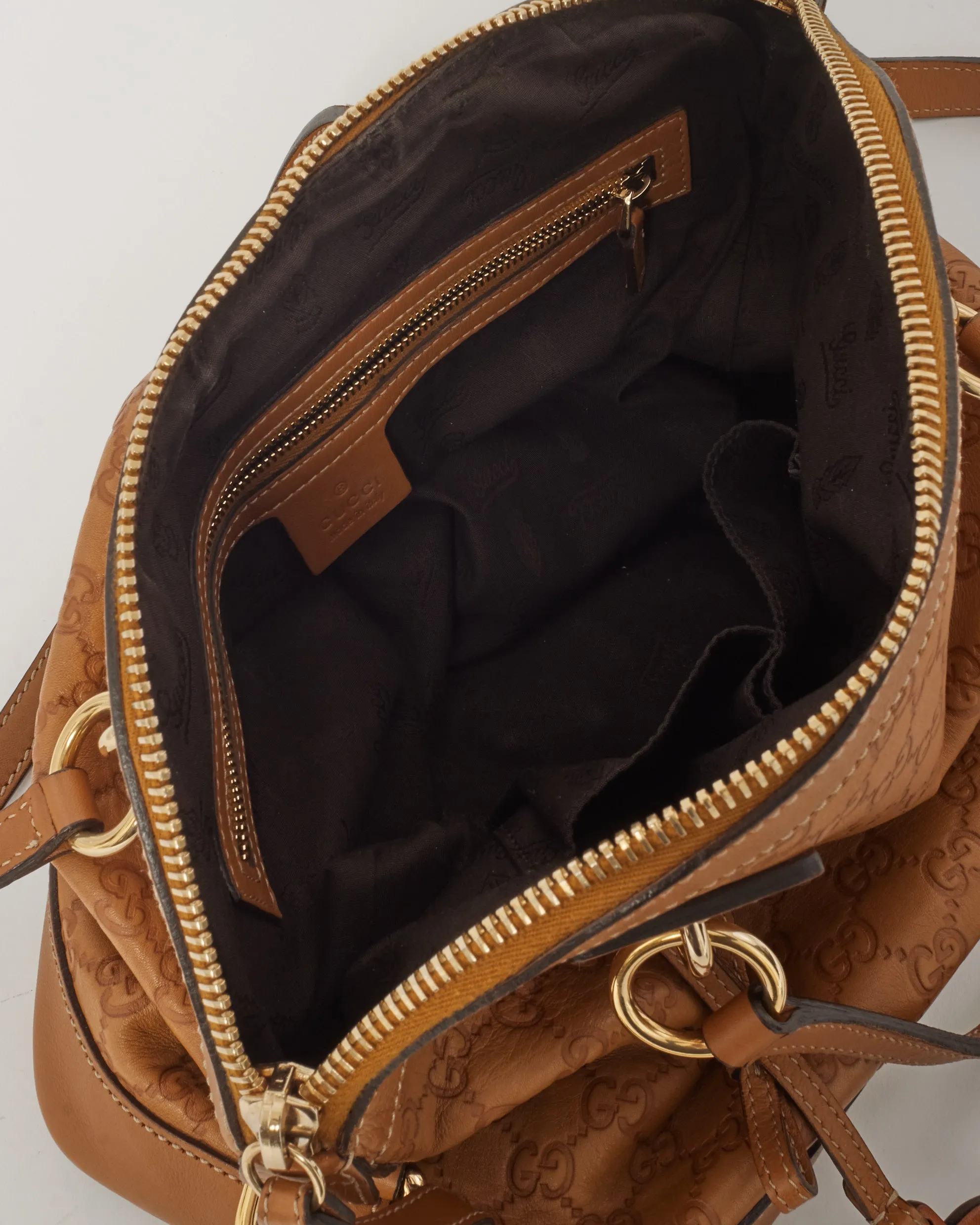 Gucci Tan Leather Guccissima Shoulder Bag