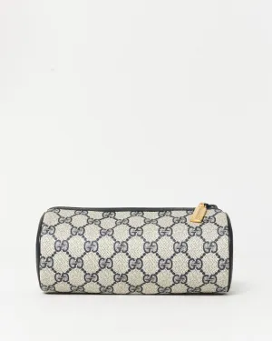 Gucci Vintage Beige & Navy Coated Canvas Cosmetic Pouch