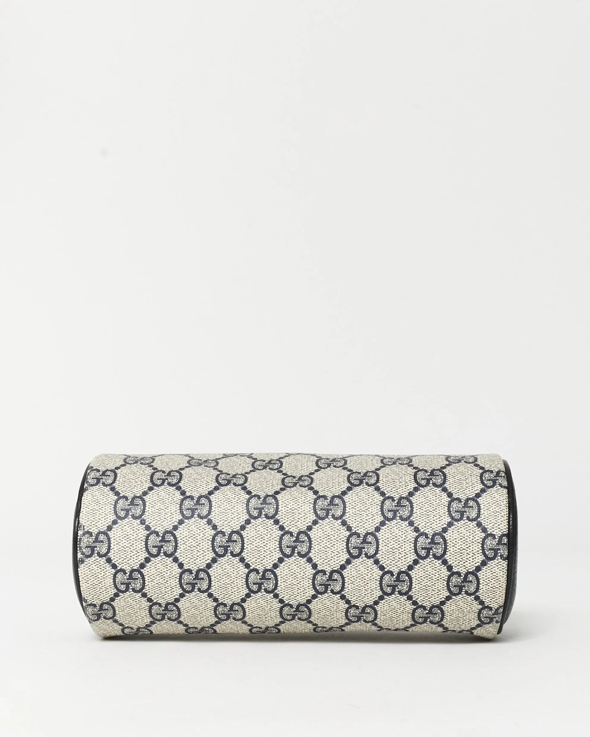 Gucci Vintage Beige & Navy Coated Canvas Cosmetic Pouch