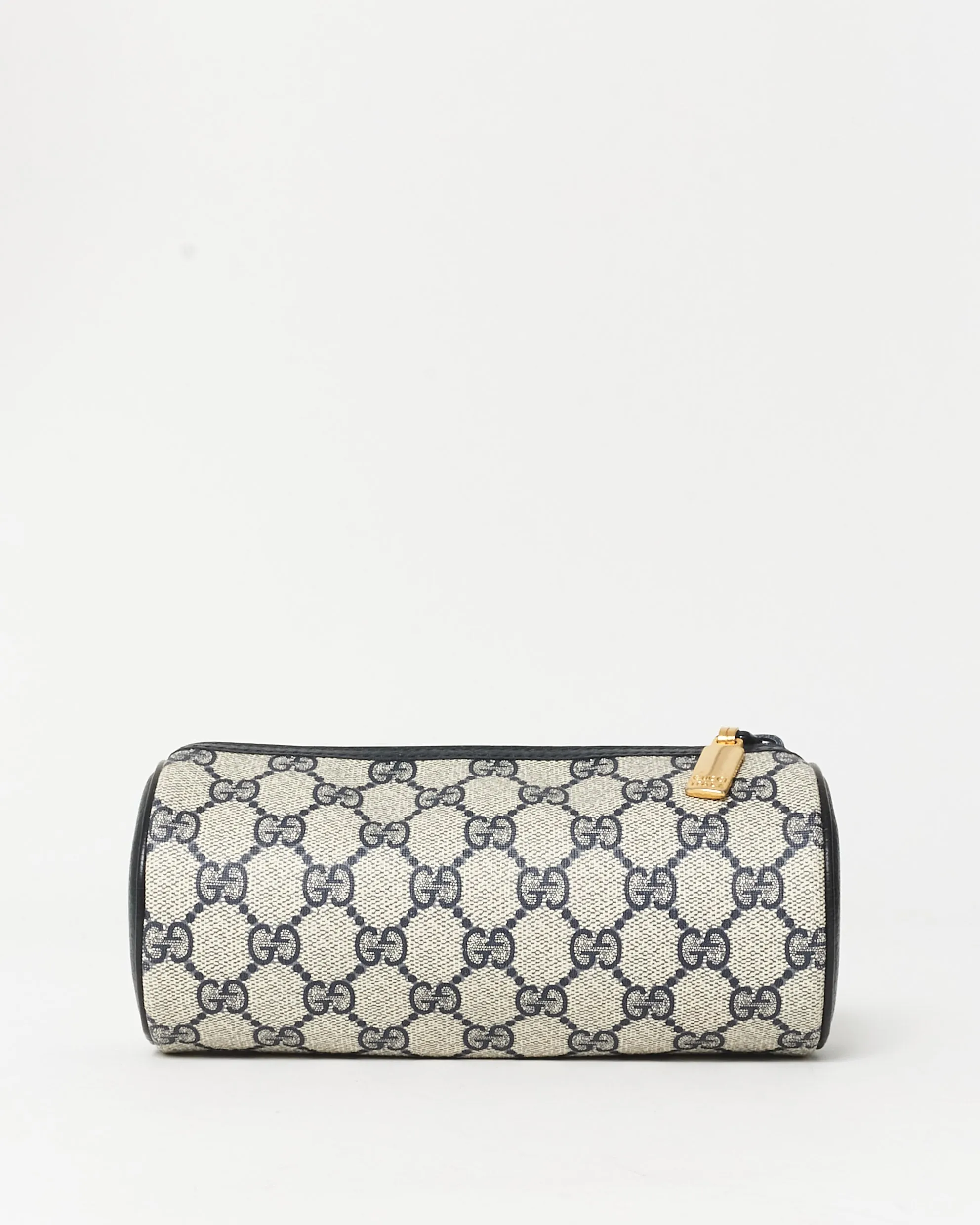 Gucci Vintage Beige & Navy Coated Canvas Cosmetic Pouch