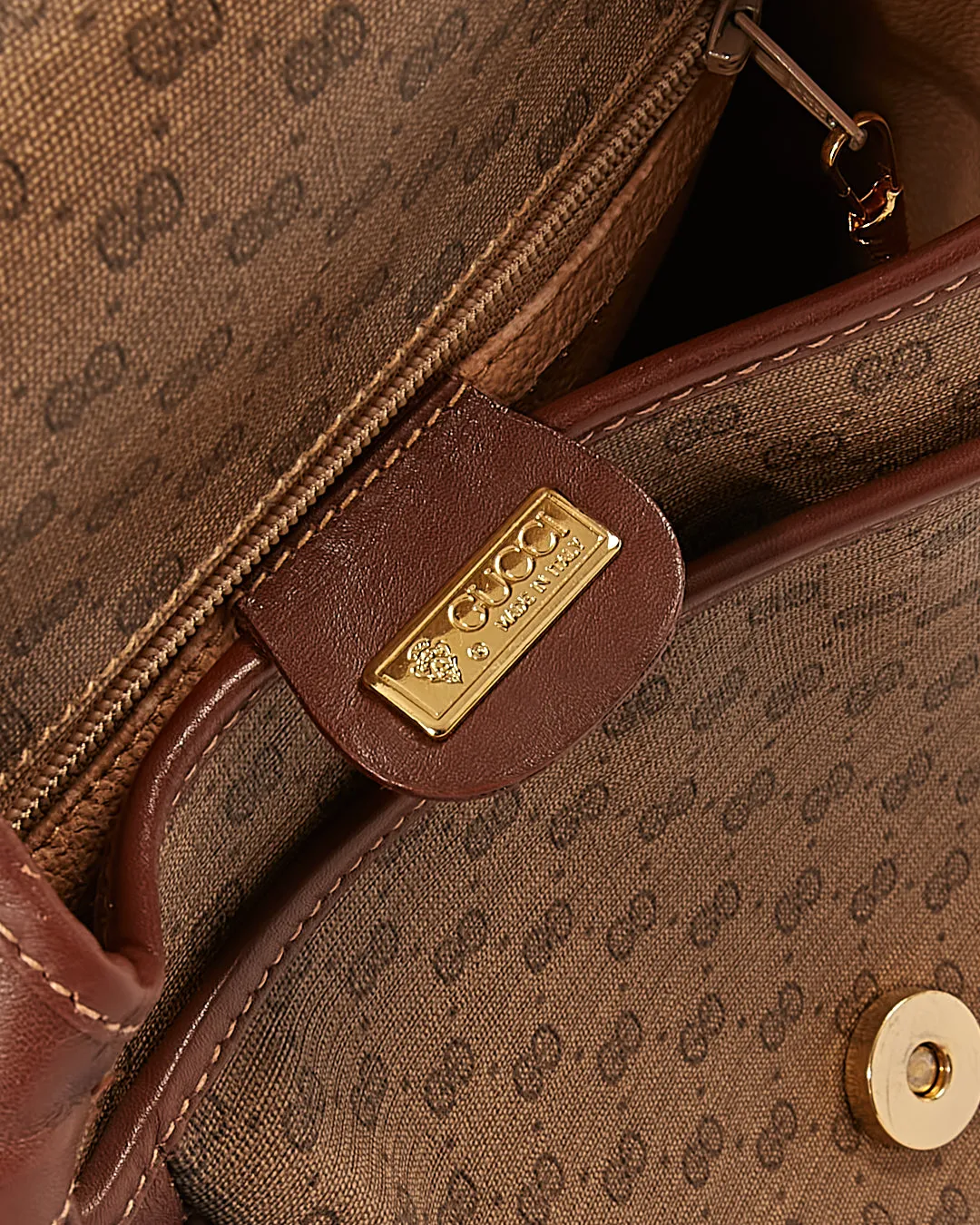 Gucci Vintage Brown GG Micro Monogram Crossbody Bag