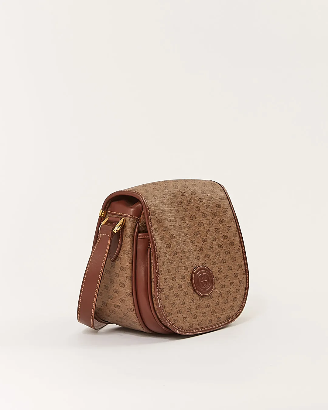 Gucci Vintage Brown GG Micro Monogram Crossbody Bag