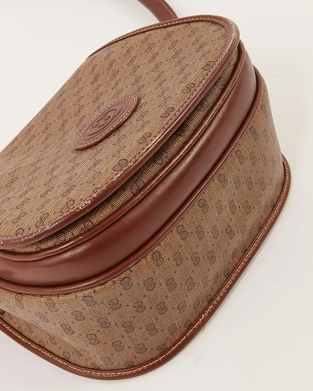 Gucci Vintage Brown GG Micro Monogram Crossbody Bag