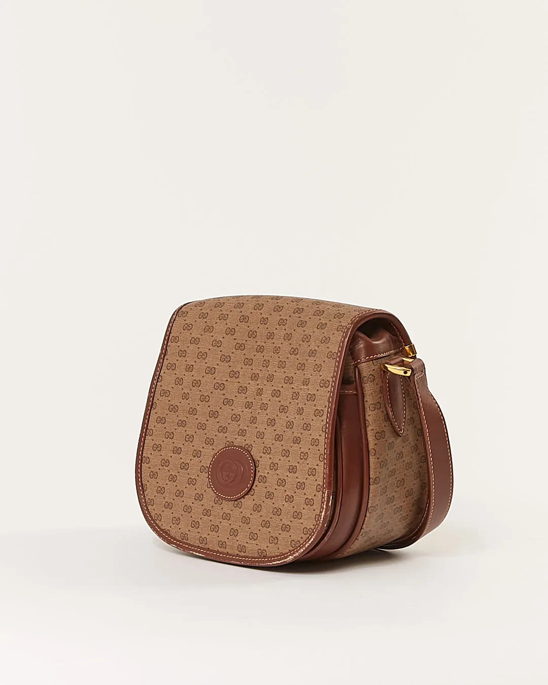 Gucci Vintage Brown GG Micro Monogram Crossbody Bag