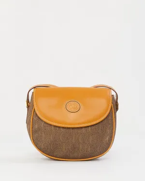 Gucci Vintage Tan GUCCI Logo Coated Canvas Crossbody Bag