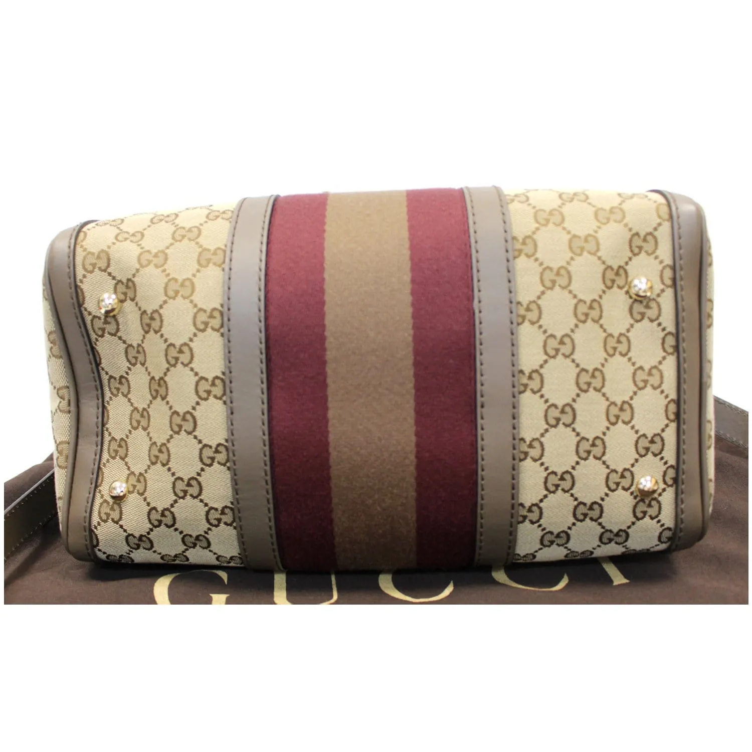GUCCI Vintage Web Original GG Boston Bag Beige 247205