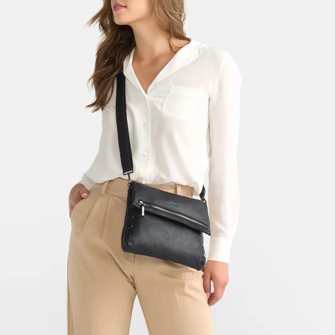 Hammitt VIP Medium Black/Gunmetal Crossbody Clutch