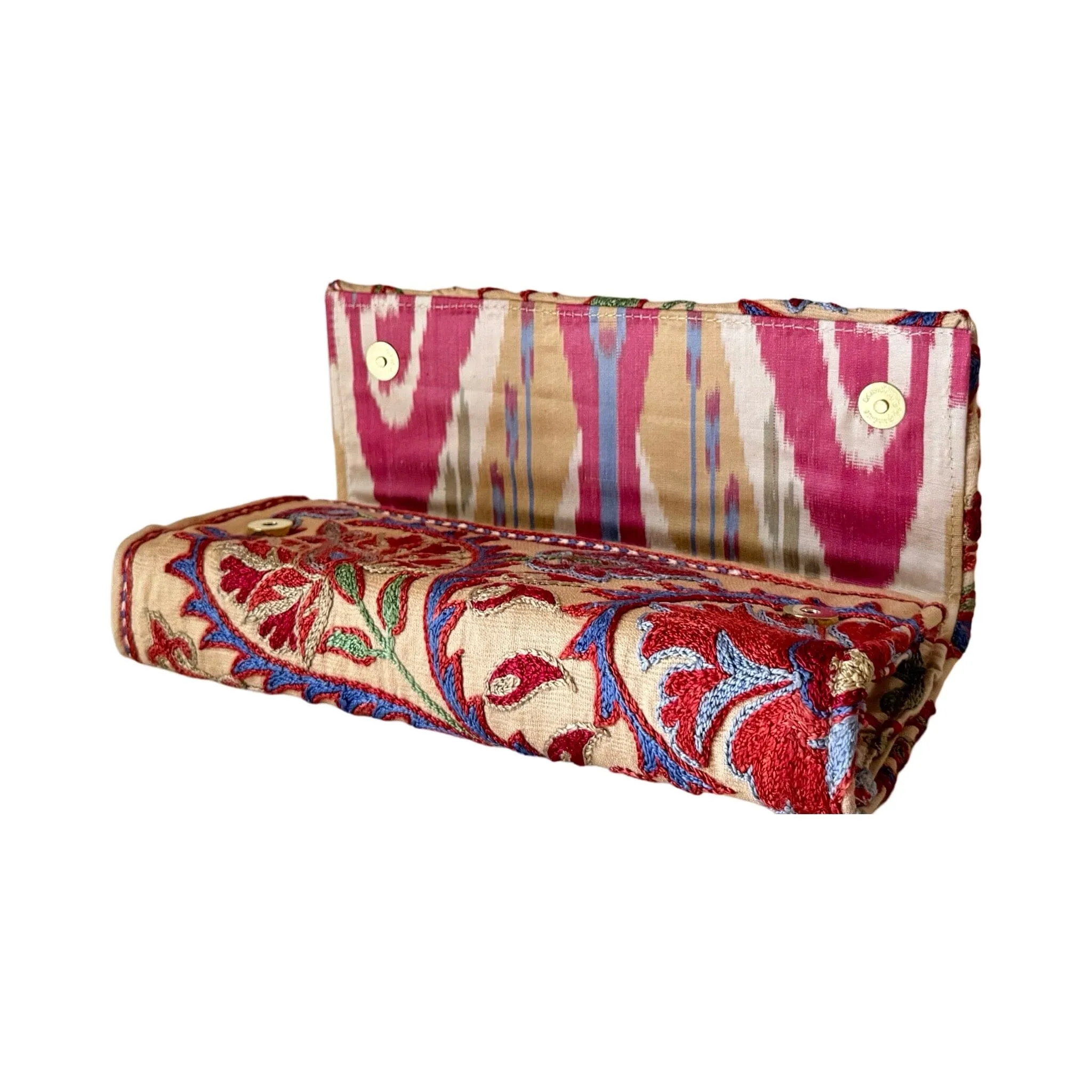 Hand Stitched Suzani Clutch from Uzbekistan (#7923 | 5 1/4 x 12")