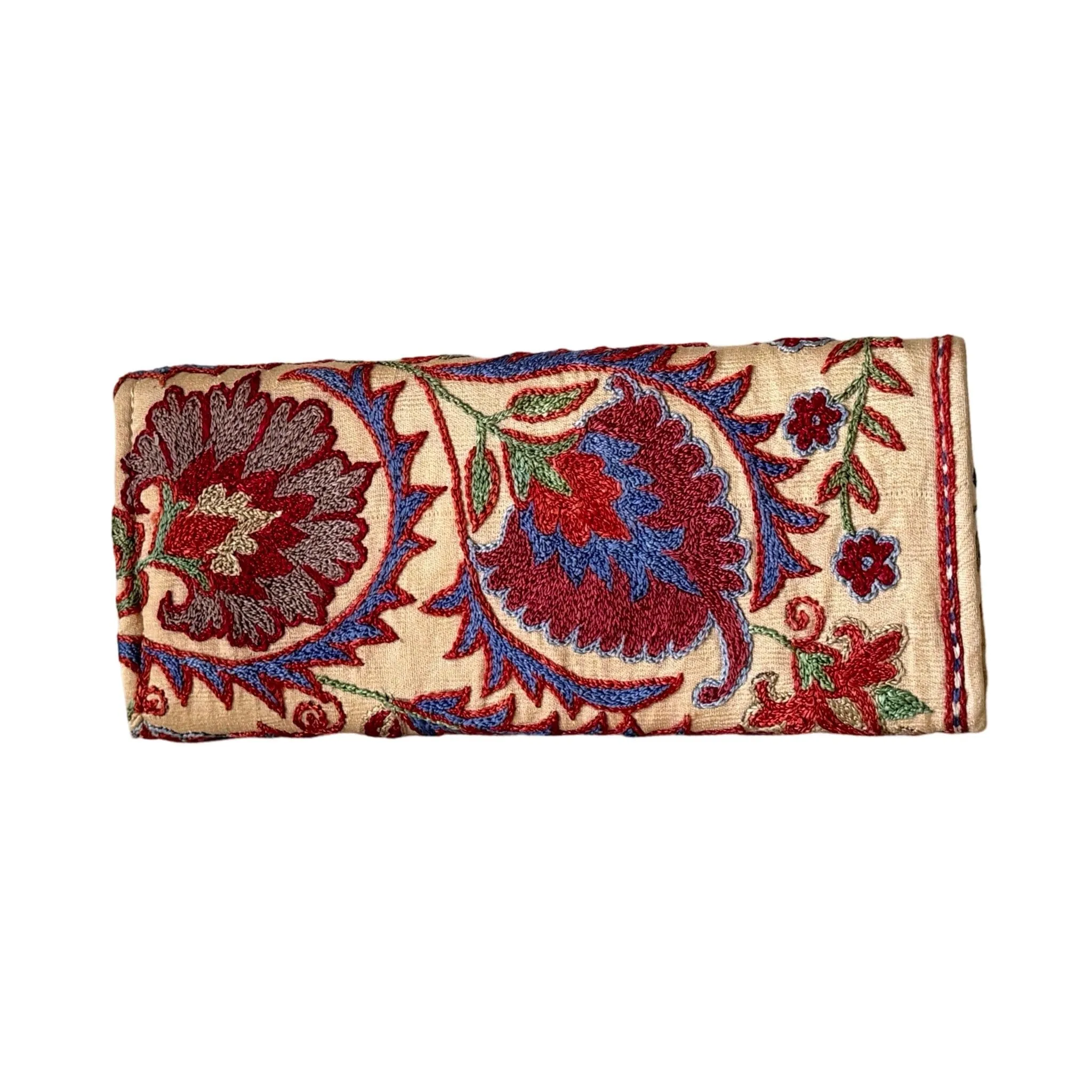 Hand Stitched Suzani Clutch from Uzbekistan (#7923 | 5 1/4 x 12")