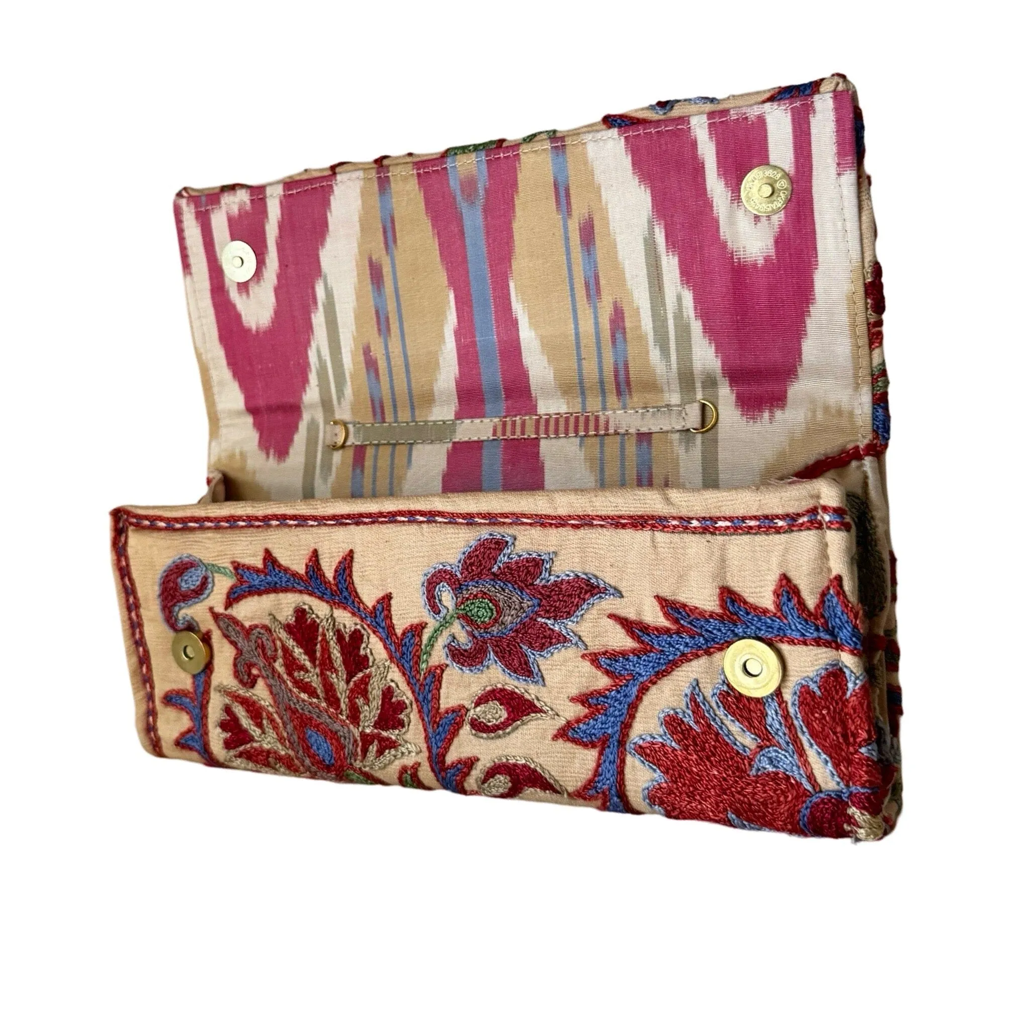Hand Stitched Suzani Clutch from Uzbekistan (#7923 | 5 1/4 x 12")