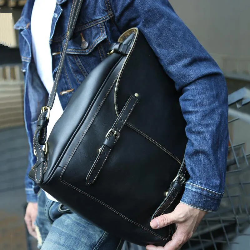 Handmade Men Backpack Crazy Horse Leather Laptop Backpack Travel Backpack Z9035