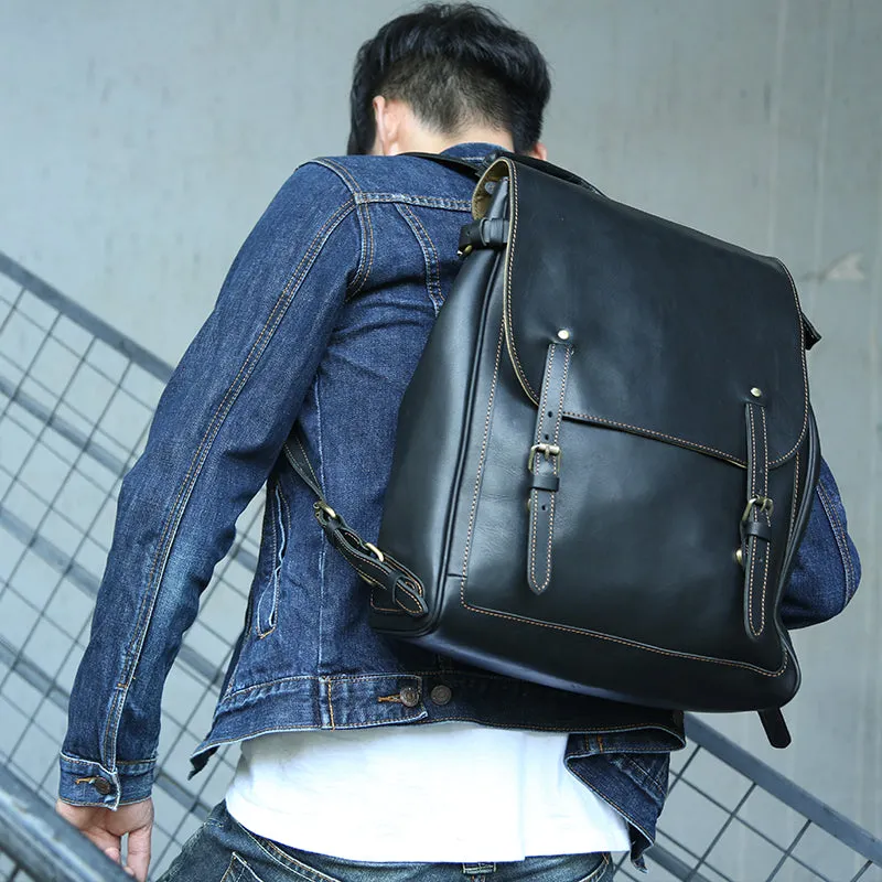 Handmade Men Backpack Crazy Horse Leather Laptop Backpack Travel Backpack Z9035