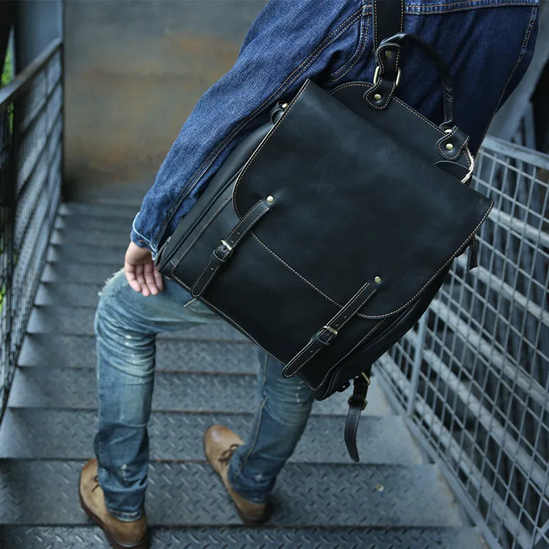 Handmade Men Backpack Crazy Horse Leather Laptop Backpack Travel Backpack Z9035