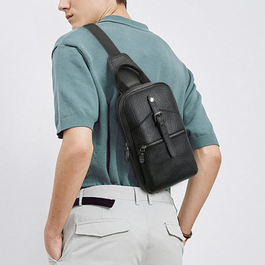 Handmade Vintage Leather Crossbody Chest Bag