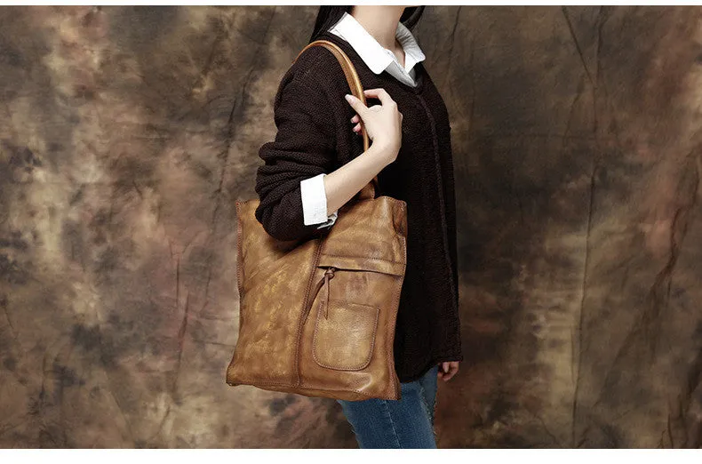 Handmade Vintage Leather Handbags, Top Grain Leather Tote Bag, Shoulder Bag DD103