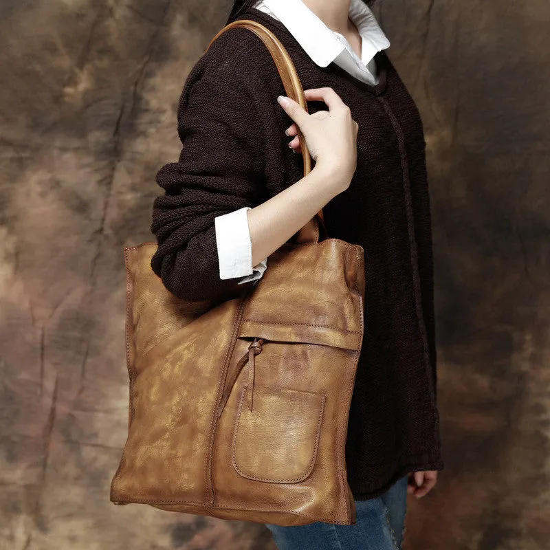 Handmade Vintage Leather Handbags, Top Grain Leather Tote Bag, Shoulder Bag DD103