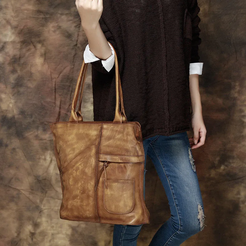 Handmade Vintage Leather Handbags, Top Grain Leather Tote Bag, Shoulder Bag DD103