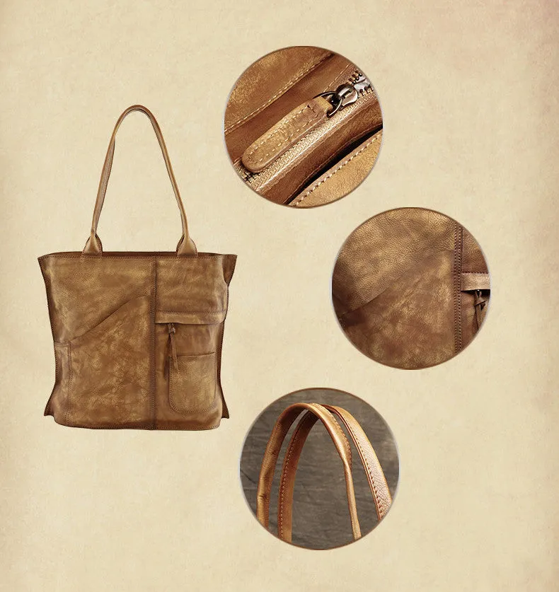 Handmade Vintage Leather Handbags, Top Grain Leather Tote Bag, Shoulder Bag DD103