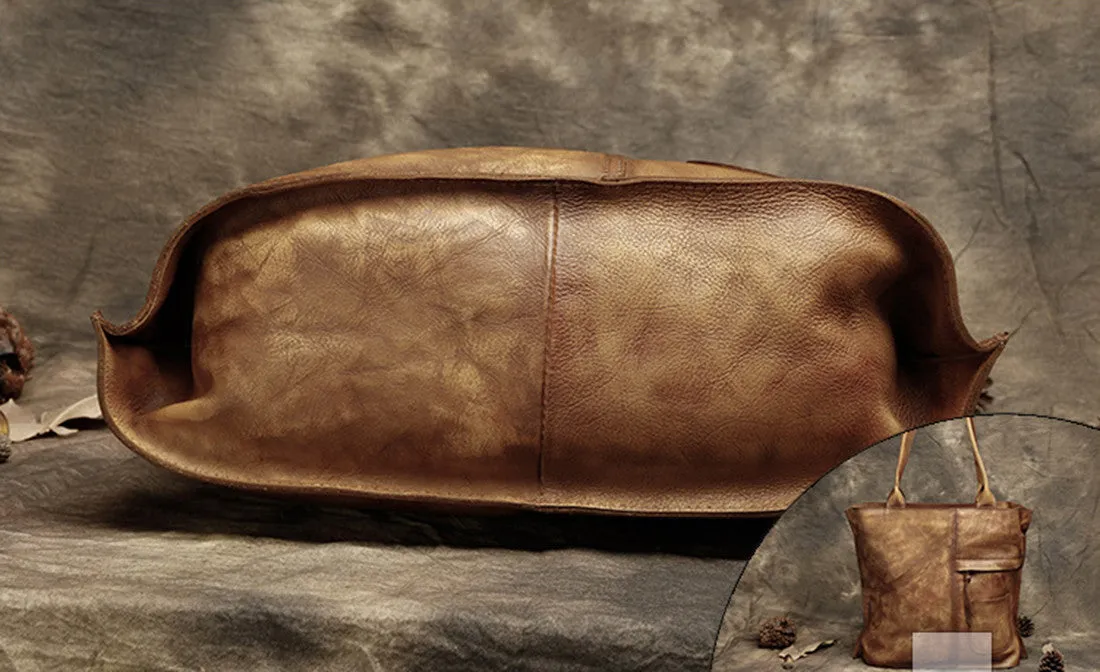 Handmade Vintage Leather Handbags, Top Grain Leather Tote Bag, Shoulder Bag DD103