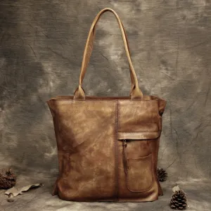 Handmade Vintage Leather Handbags, Top Grain Leather Tote Bag, Shoulder Bag DD103