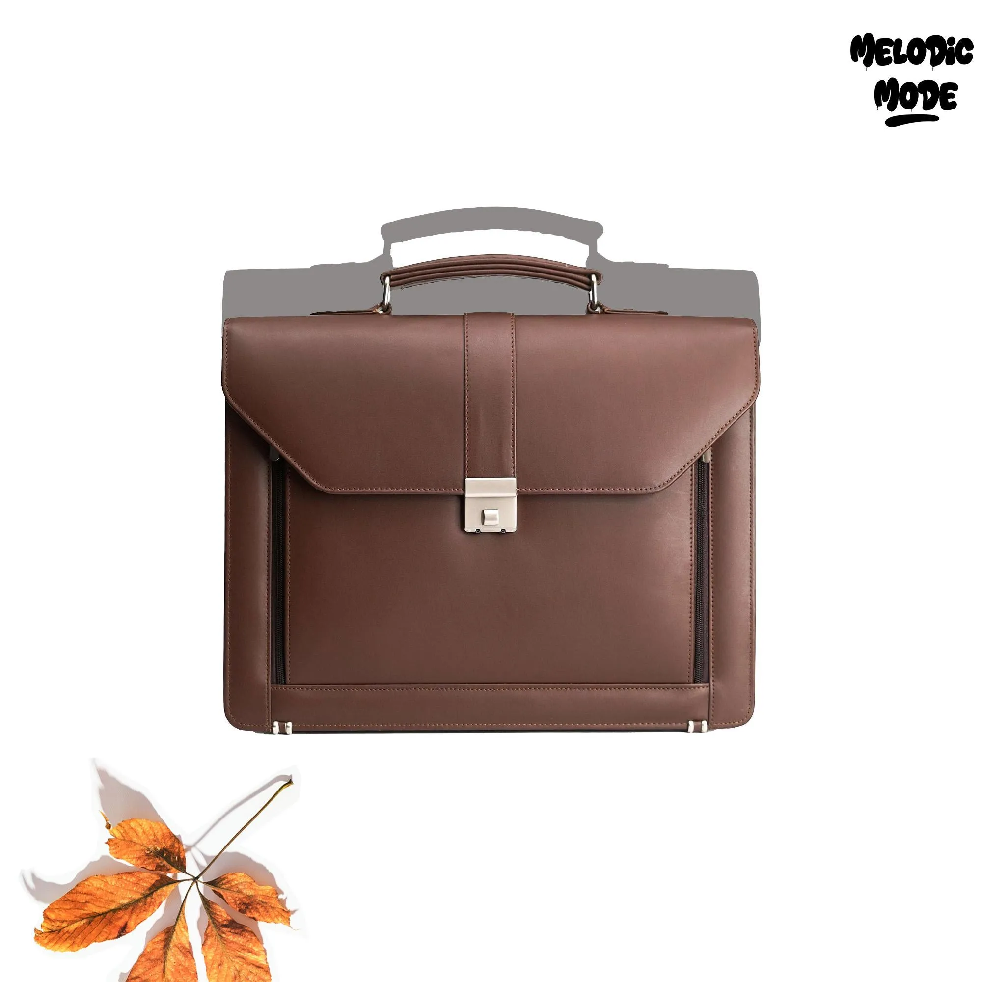 Handmade Vintage Leather Messenger Bag for Men – Personalized Laptop Crossbody with Brass Hardware, Organizer Pockets & Combination Lock