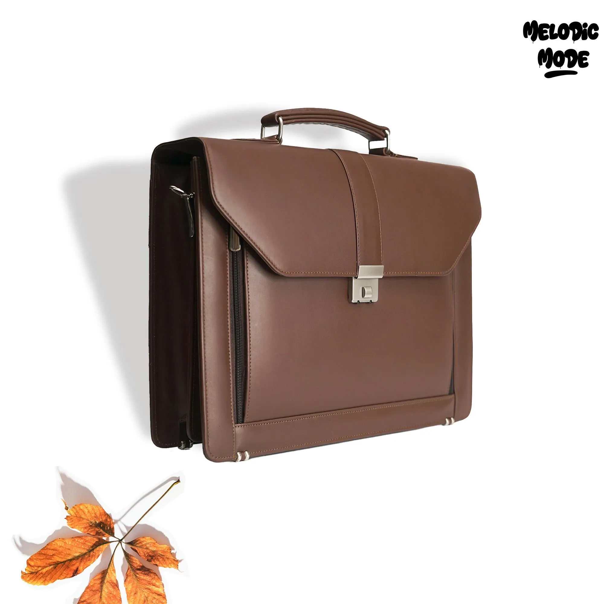 Handmade Vintage Leather Messenger Bag for Men – Personalized Laptop Crossbody with Brass Hardware, Organizer Pockets & Combination Lock