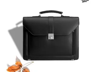 Handmade Vintage Leather Messenger Bag for Men – Personalized Laptop Crossbody with Brass Hardware, Organizer Pockets & Combination Lock