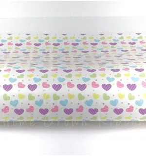 Hearts Sketch Synthetic Leather Sheet USDR