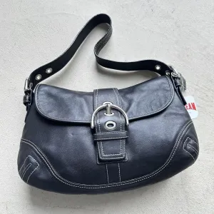 HENRYVINTUS™ vintage y2k coach black leather soho shoulder bag 25