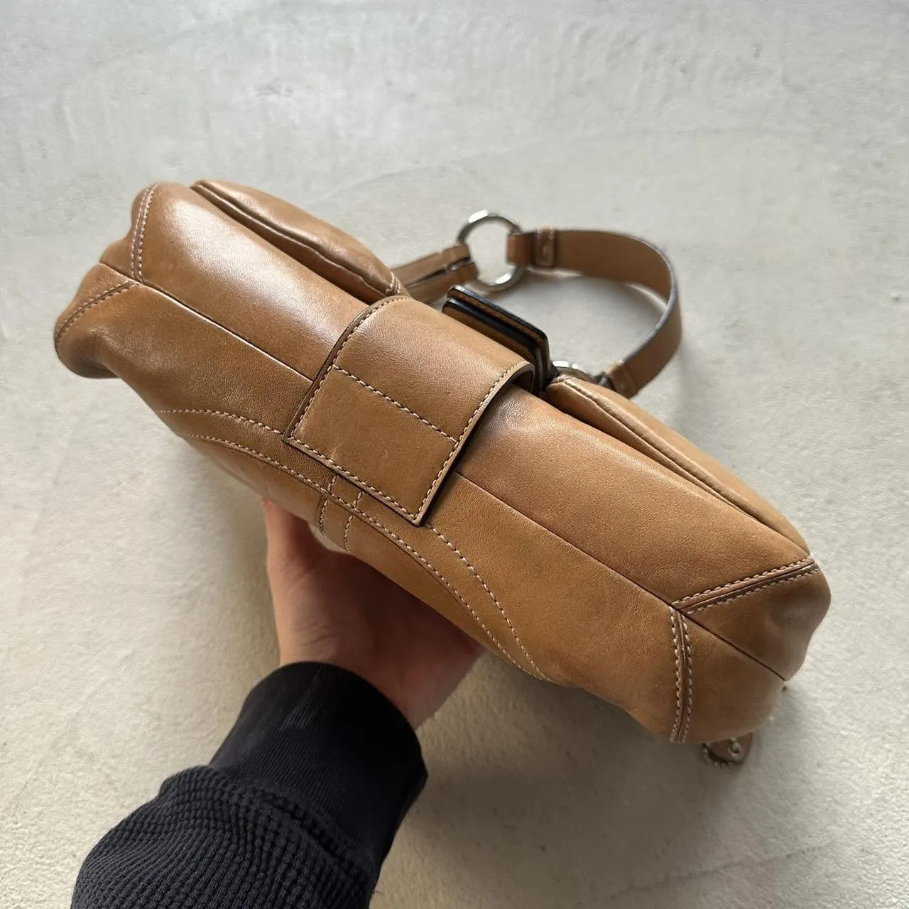 HENRYVINTUS™ vintage y2k coach tan leather square soho shoulder bag