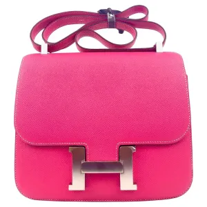 HERMES Constance 24 Rose Tyrien Pink Epsom Leather Bag