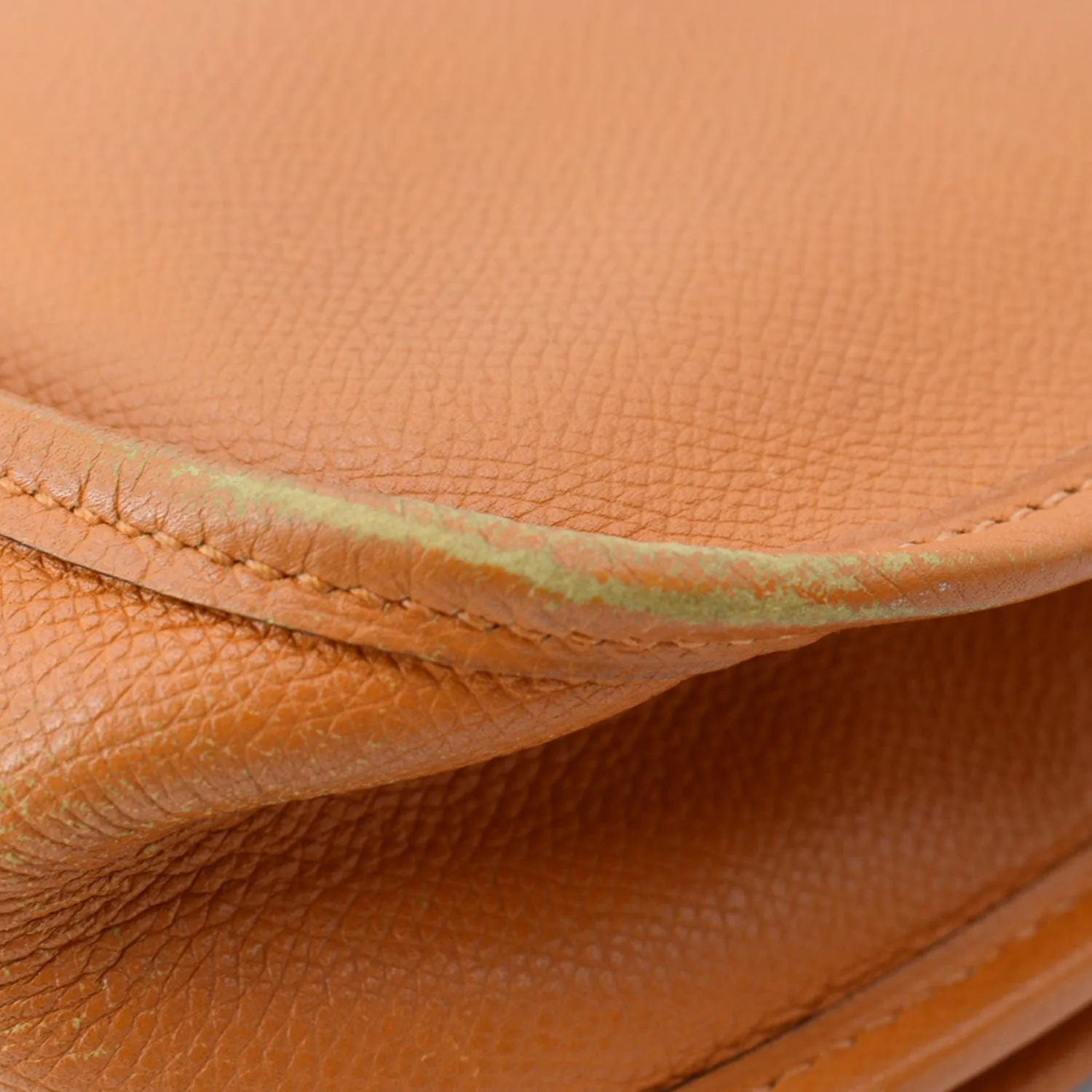 HERMES Evelyne PM Clemence Leather Crossbody Bag Orange