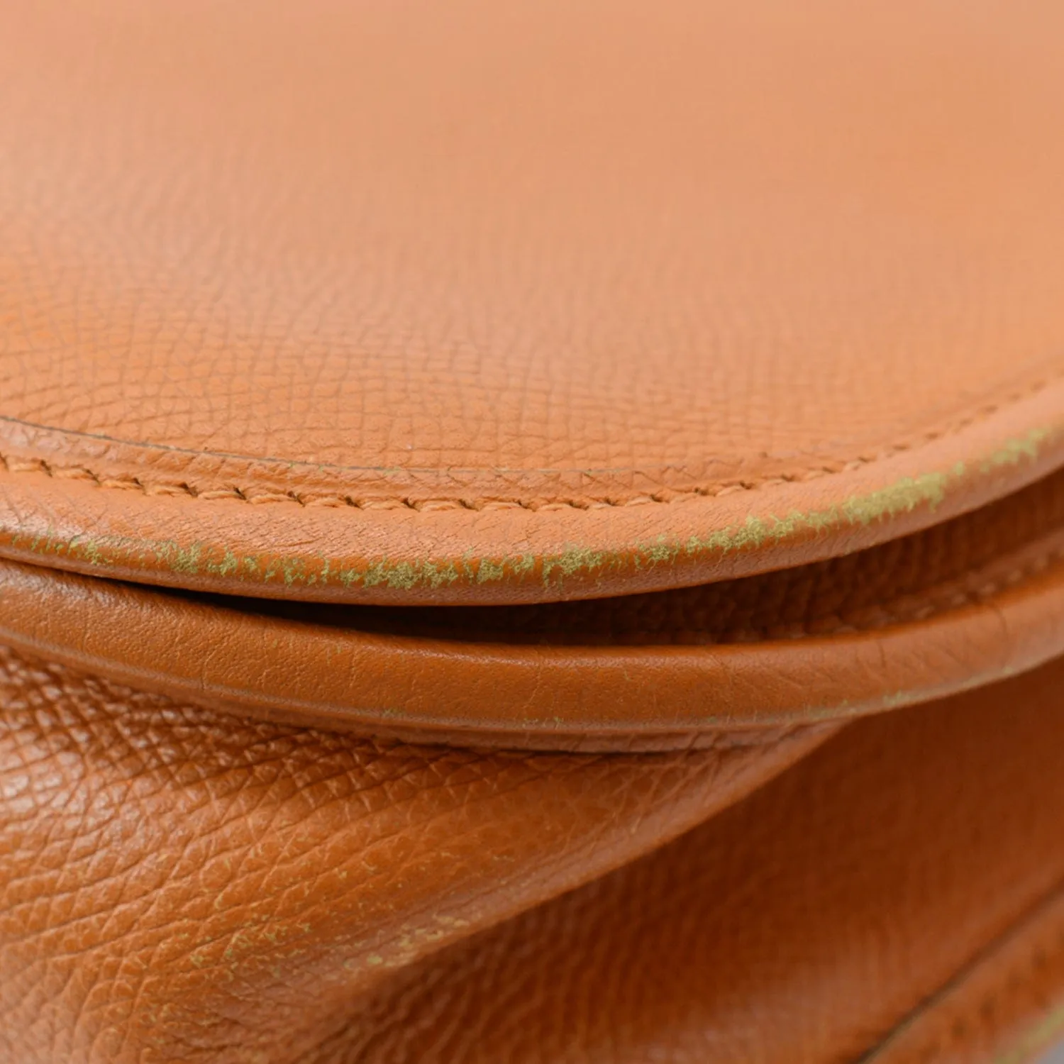 HERMES Evelyne PM Clemence Leather Crossbody Bag Orange