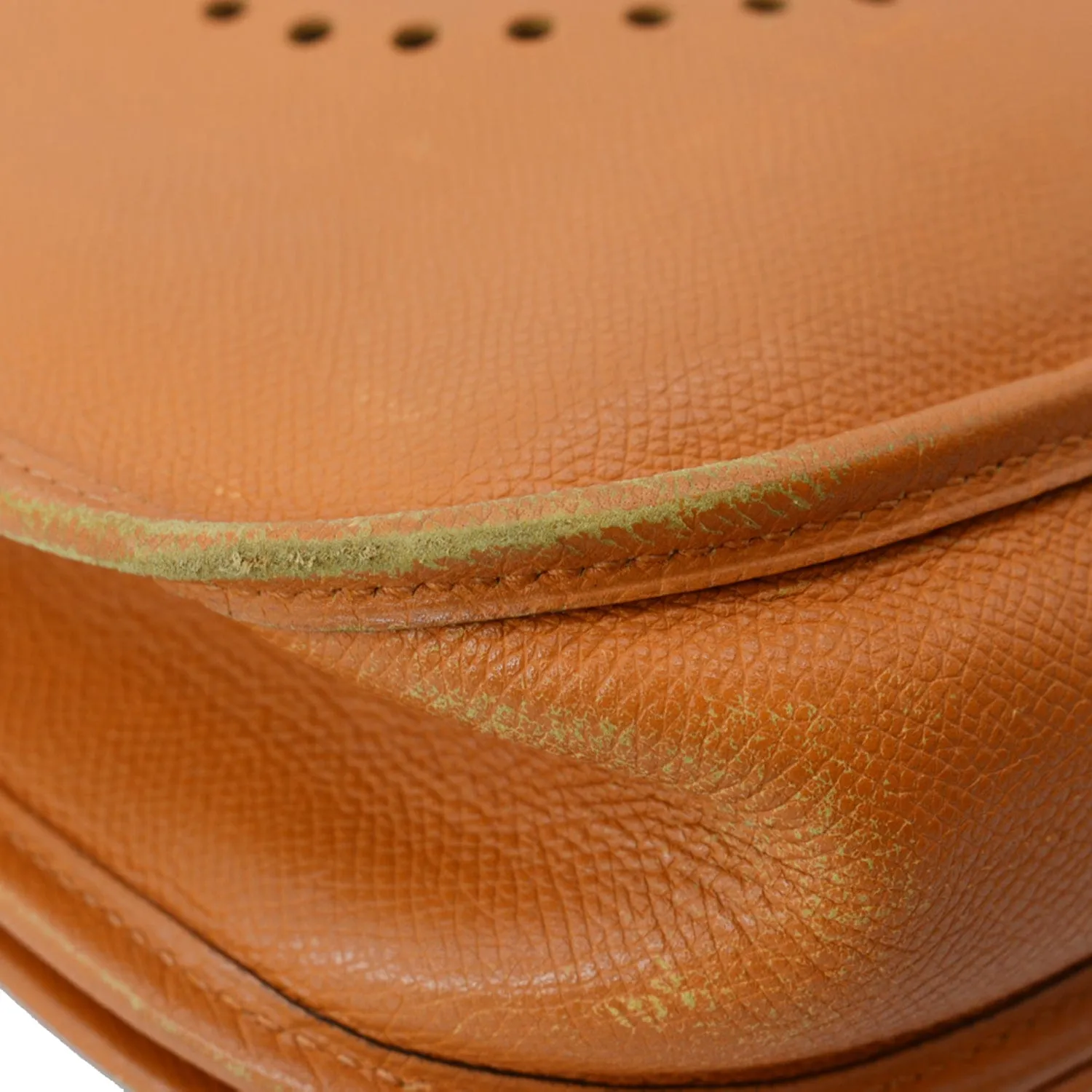 HERMES Evelyne PM Clemence Leather Crossbody Bag Orange