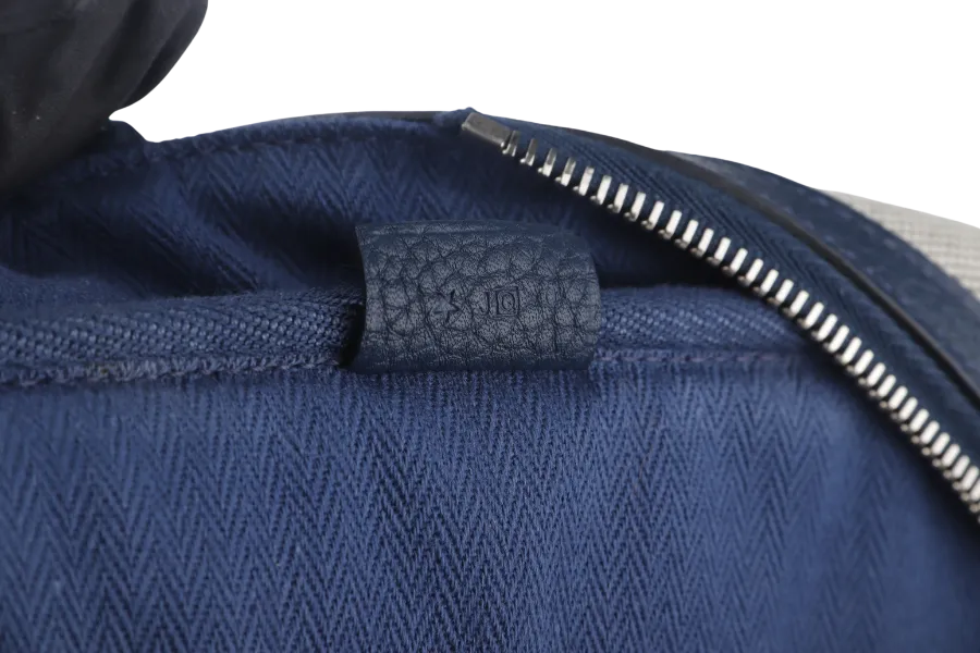 HERMES VICTORIA 35 TOILE X BLUE DE MALTE (STAMP Q) WITH KEYS & DUST COVER, NO LOCK