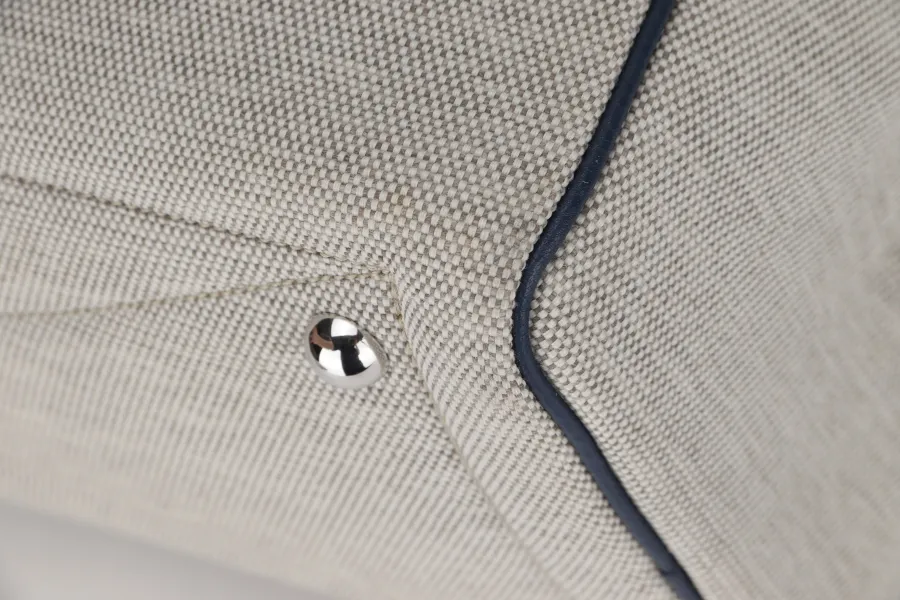HERMES VICTORIA 35 TOILE X BLUE DE MALTE (STAMP Q) WITH KEYS & DUST COVER, NO LOCK
