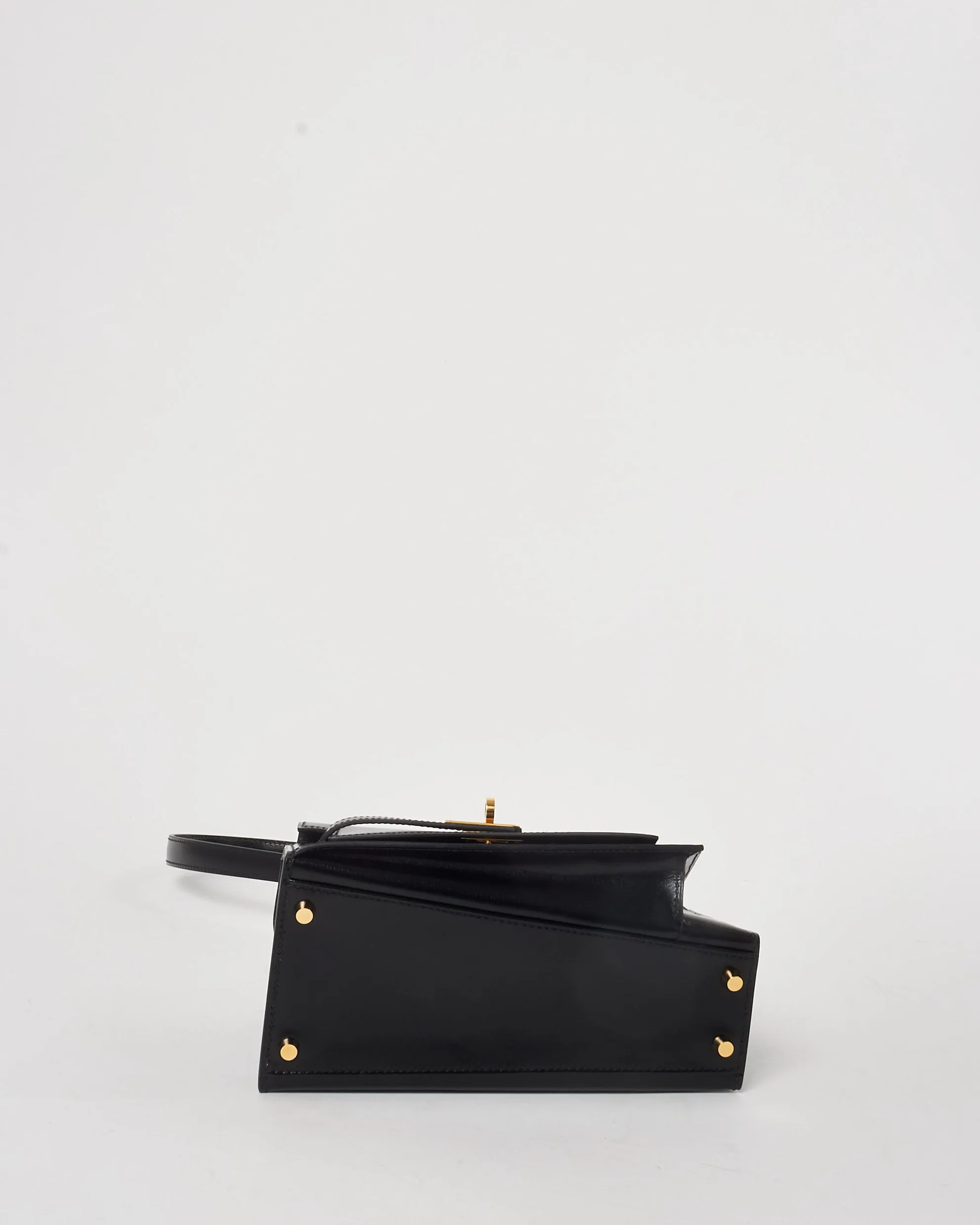 Hermès Black Box Leather Kelly Desordre Handbag GHW