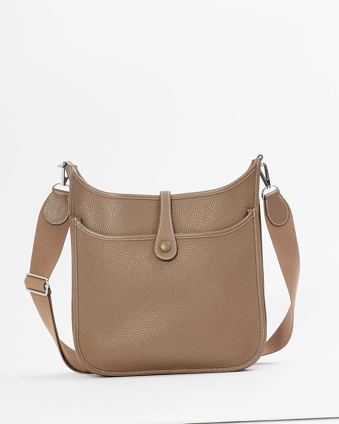 Hermès Etoupe Clémence Leather Evelyne III PM Bag
