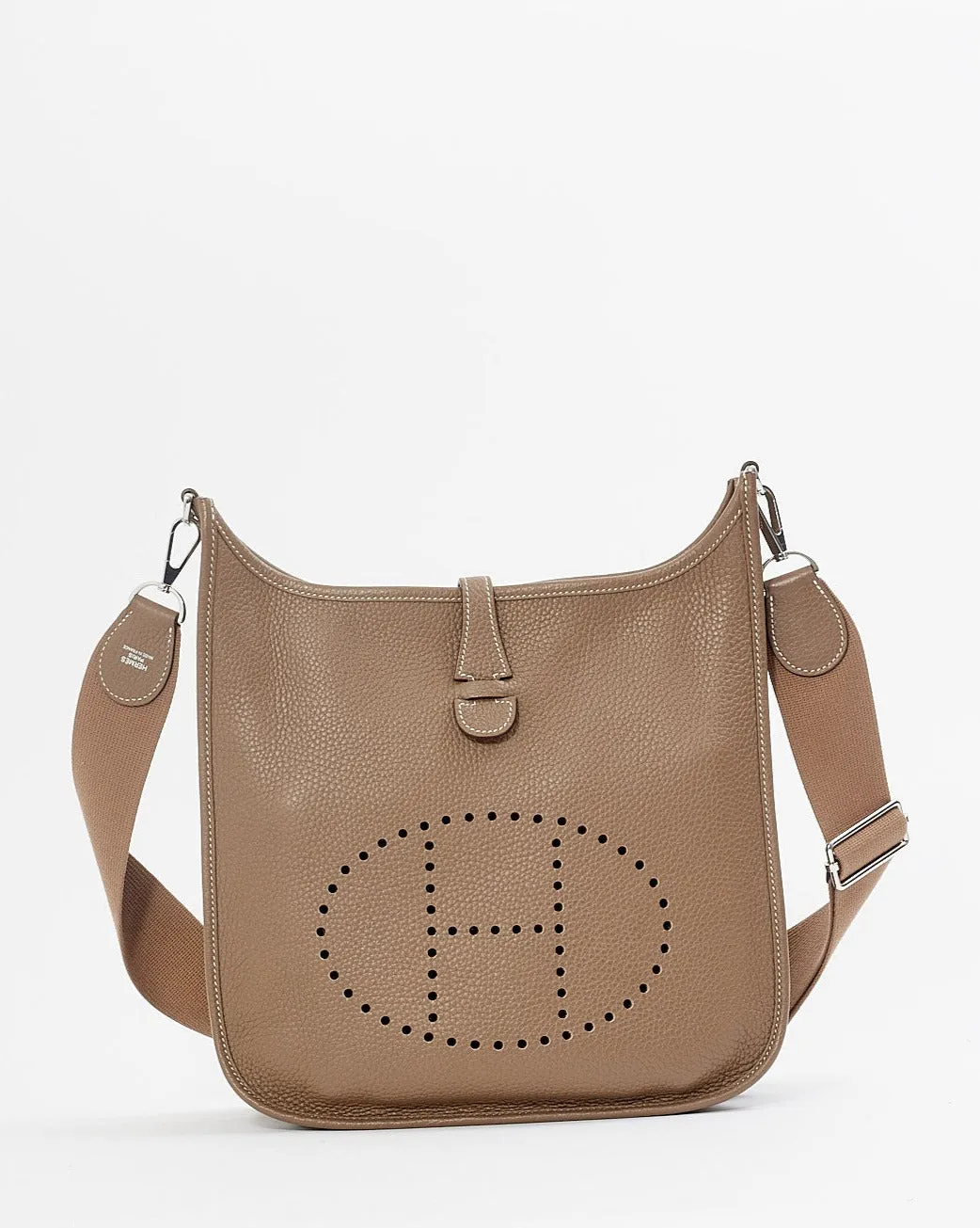 Hermès Etoupe Clémence Leather Evelyne III PM Bag