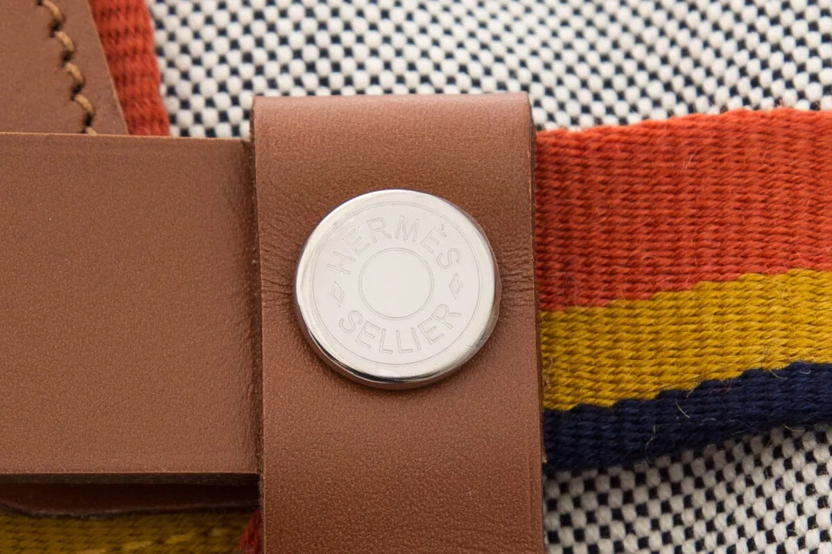 Hermès Grey & Multi Canvas Weekender Luggage