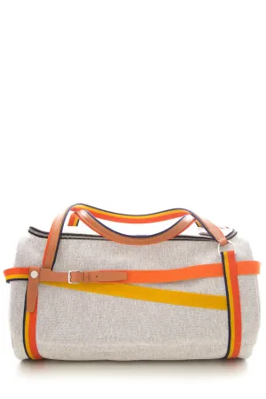 Hermès Grey & Multi Canvas Weekender Luggage