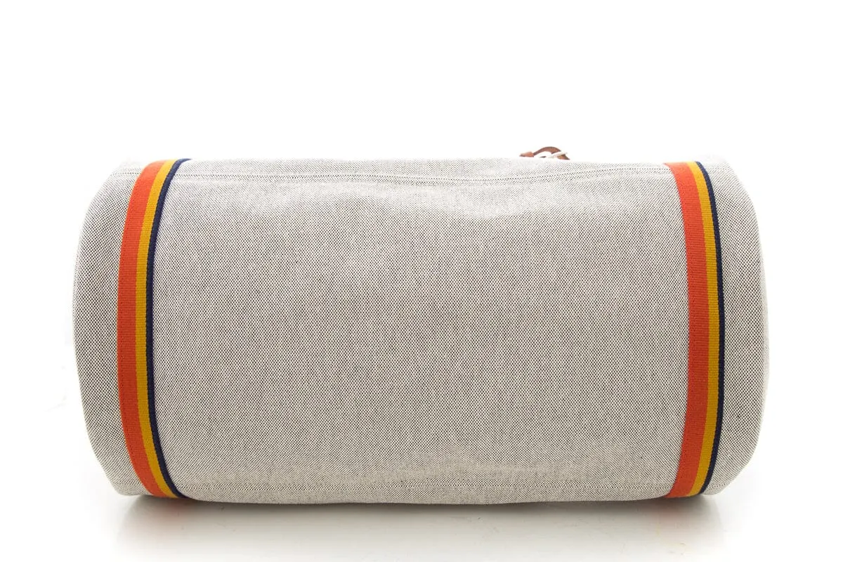 Hermès Grey & Multi Canvas Weekender Luggage