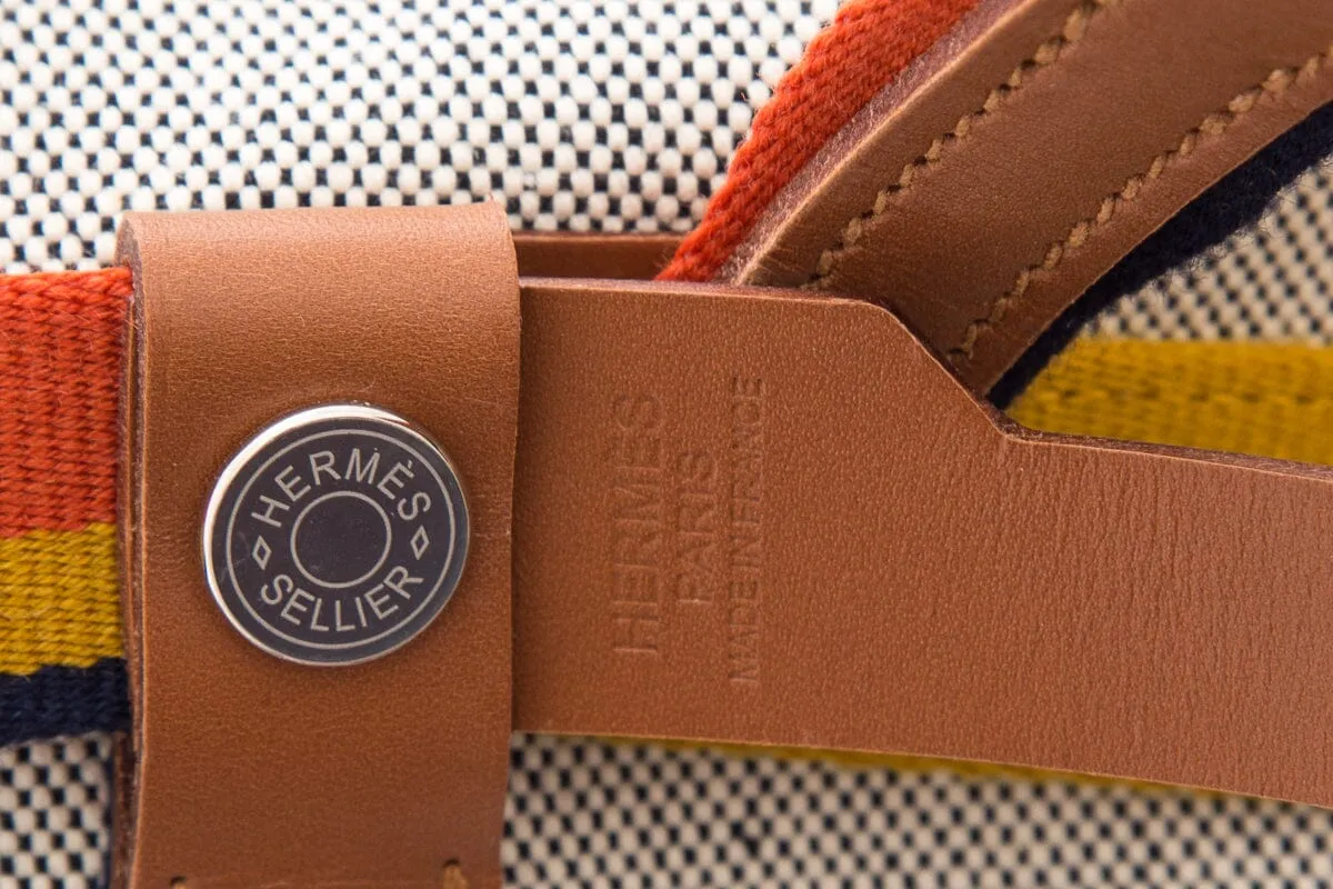 Hermès Grey & Multi Canvas Weekender Luggage