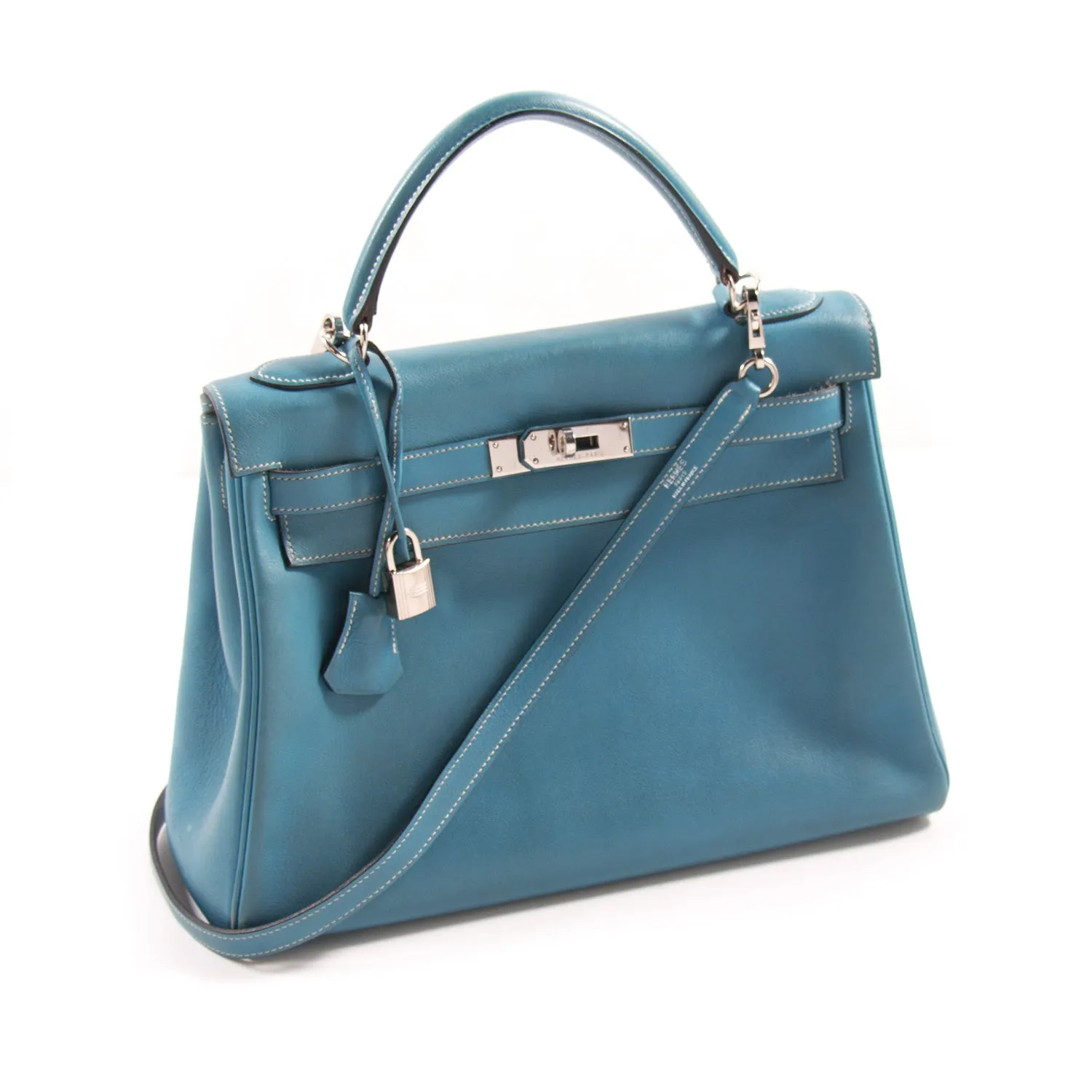 Hermès Kelly 32 Retourne Bleu Jean Swift