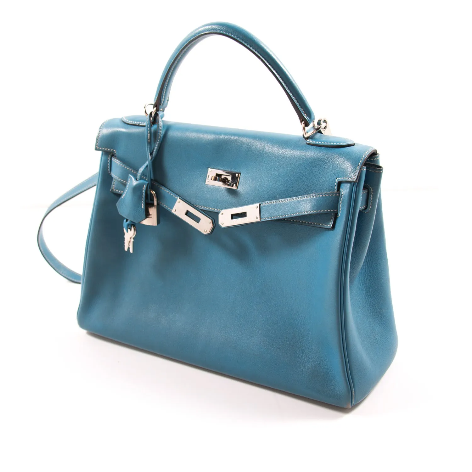 Hermès Kelly 32 Retourne Bleu Jean Swift