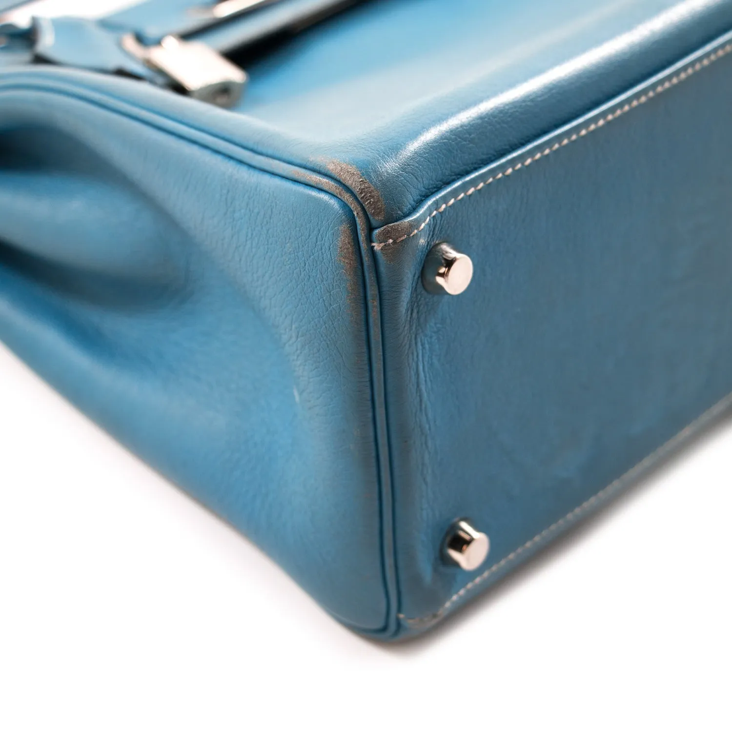 Hermès Kelly 32 Retourne Bleu Jean Swift